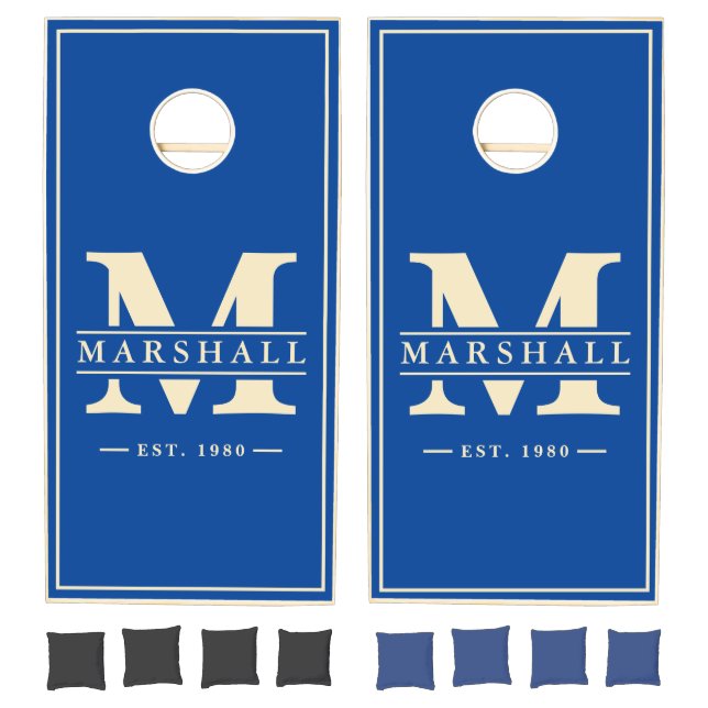 Royal Name & Initial Overlay Cornhole Set (Set)