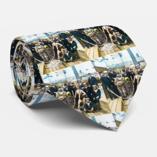 Royal Naval Exhibition 1891 Vintage Hardhat Diver Neck Tie