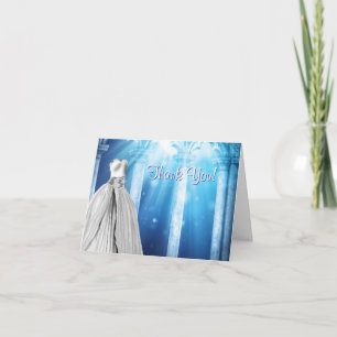 Royal Navy Blue Dress Thank You Cards