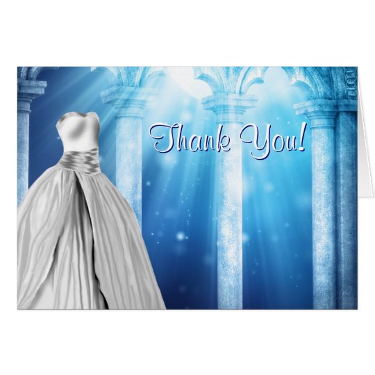 Royal Navy Blue Dress Thank You Cards