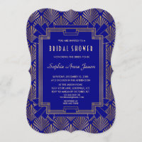 Royal Navy Blue Gold Great Gatsby Bridal Shower
