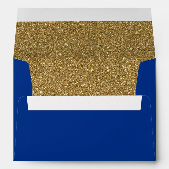 Royal Navy Blue & Gold Lined Envelope (Back (Bottom))