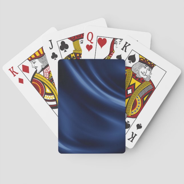 Royal navy blue velvet silk poker cards (Back)