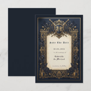 Royal Navy Moody Celestial Medieval Crest Save The Date