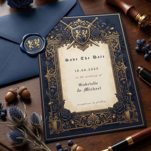 Royal Navy Moody Celestial Medieval Crest  Save The Date (Creator Uploaded)