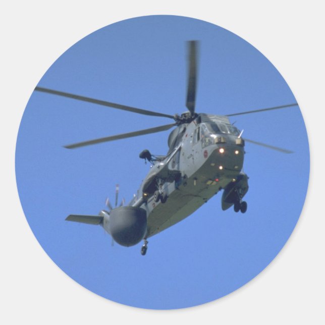 Royal Navy Sea King, AEW helicopter Classic Round Sticker (Front)