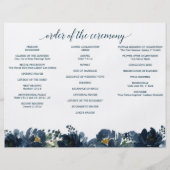 Royal Navy Tri-Fold Wedding Program Flyer | Zazzle