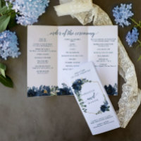 Royal Navy Tri-Fold Wedding Program