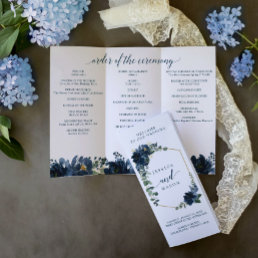 Royal Navy Tri-Fold Wedding Program Flyer