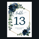 Royal Navy Wedding Table Numbers Double Sided<br><div class="desc">Help your guests easily find their way with these lovely double sided table number cards. Easily edit the numbers,  names and date! This design features a beautiful burgundy navy floral bouquet and elegant script font!

See the entire Royal Navy collection for more matching items!</div>