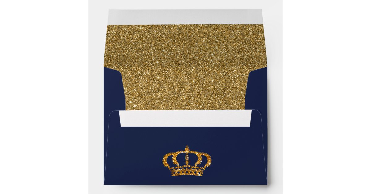 Royal Navy with Crown Blue & Gold Lined Envelope | Zazzle.com