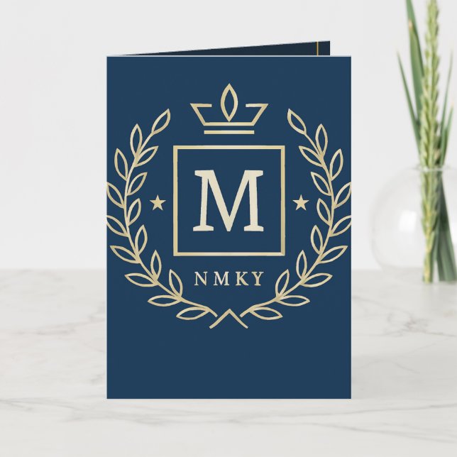 "Royal NMKY Emblem – Monogram M Crest Design" Card (Front)