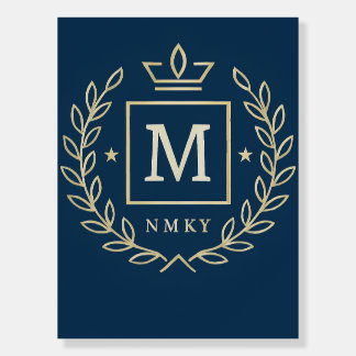 "Royal NMKY Emblem – Monogram M Crest Design" Foam Board