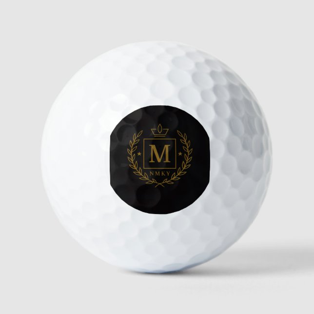 "Royal NMKY Emblem – Monogram M Crest Design" Golf Balls (Front)