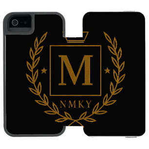"Royal NMKY Emblem – Monogram M Crest Design" iPhone SE/5/5s Wallet Case