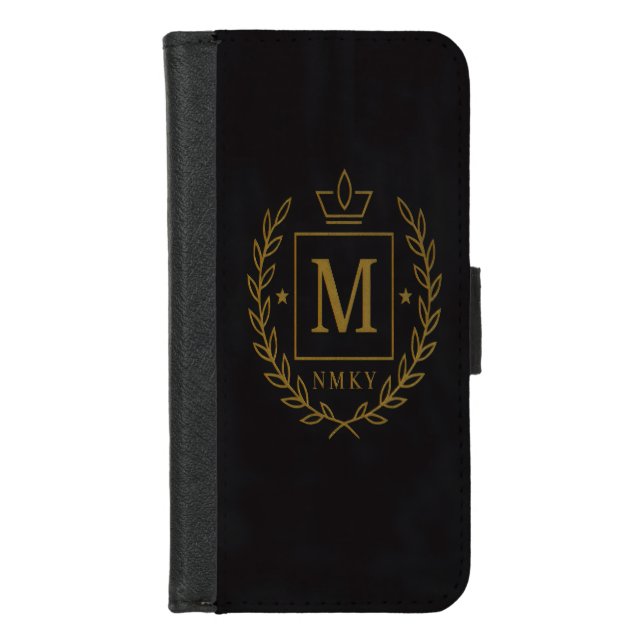 "Royal NMKY Emblem – Monogram M Crest Design" iPhone Wallet Case (Front)