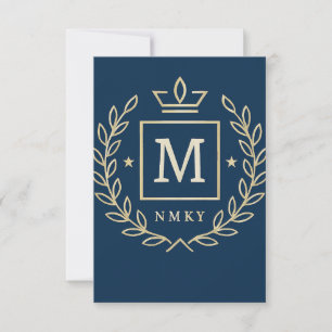 "Royal NMKY Emblem – Monogram M Crest Design" Thank You Card