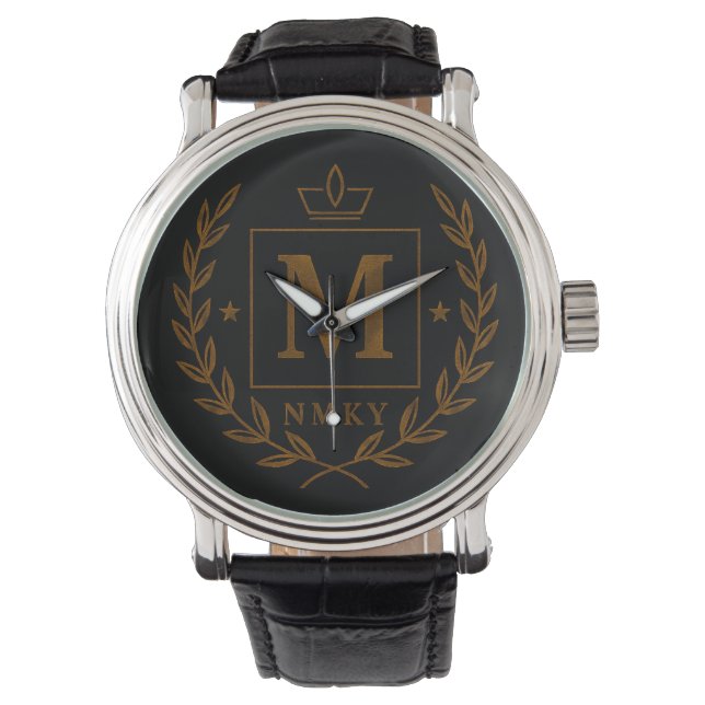 "Royal NMKY Emblem – Monogram M Crest Design" Watch (Front)