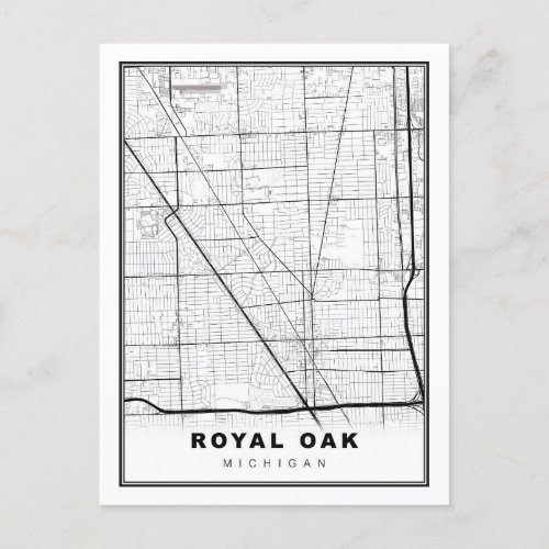 Royal Oak Map Postcard