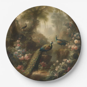 Royal Orchard Peacock Trio Garden Server Paper Plates