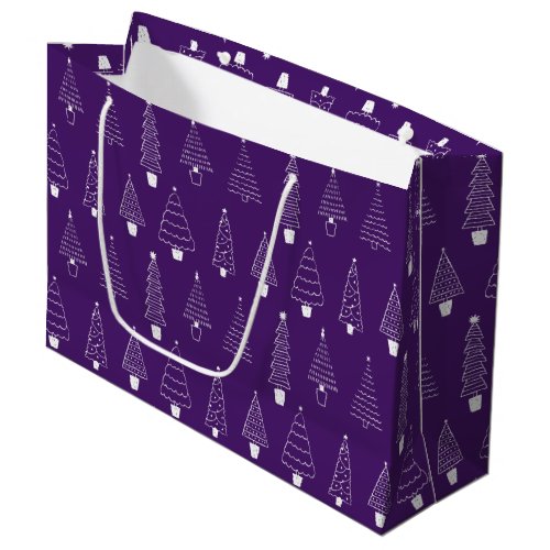 Royal Orchid Purple Christmas Winter Wonderland Large Gift Bag