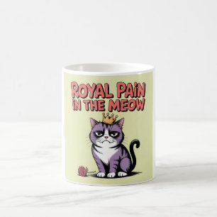 Royal Pain in the Meow – Grumpy Cat King Comic Art Coffee Mug
