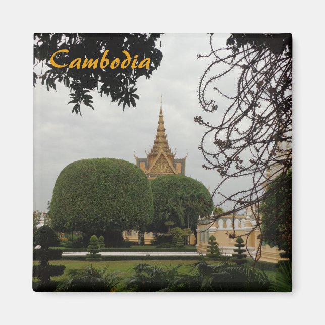 Royal Palace Gardens, Phnom Penh, Cambodia Magnet (Front)
