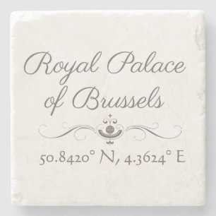 Royal Palace of Brussels Latitude Longitude Stone Coaster