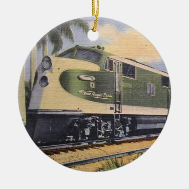 Royal Palm Locomotive Ceramic Ornament (Front)
