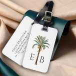 Royal Palm Logo Classic Tropical Monogram Luggage Tag<br><div class="desc">Create your own tropical logo on this custom luggage tag design. A stately royal palm tree is flanked on either side with your monogram initials on a crisp white background. The back of the luggage tag has a template for including your contact info. Great for your adventures in paradise, this...</div>