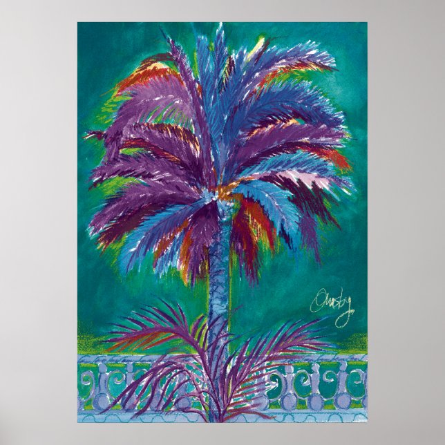 Royal Palm, teal- poster (Front)