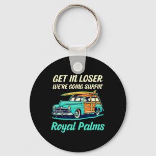 Royal Palms Beach California Surf Women Men Vintag Keychain
