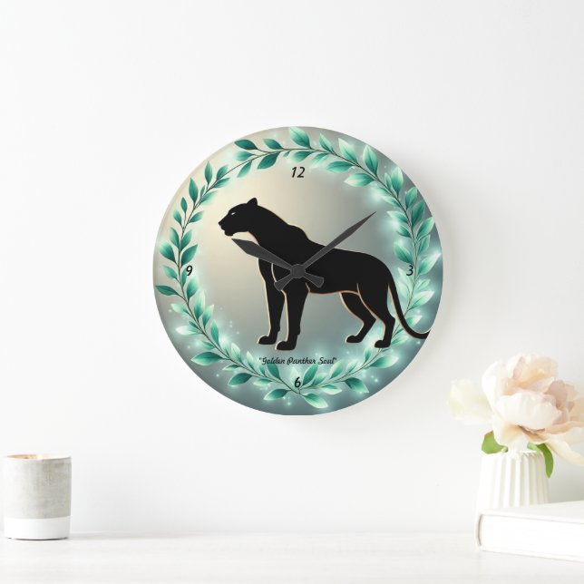 "Royal Panther Presence" Large Clock (Home)