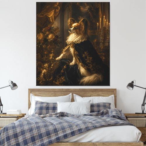 Royal Papillon Oil Painting Portrait Canvas Print