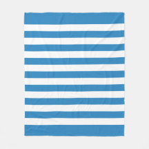Royal Pastel Blue & White Lines Fleece Blanket