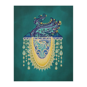 Royal Peacock Radiance Wood Wall Art
