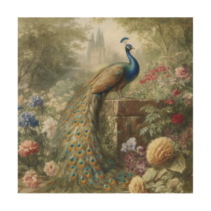 Royal Peacock Regency Garden Watercolor Art