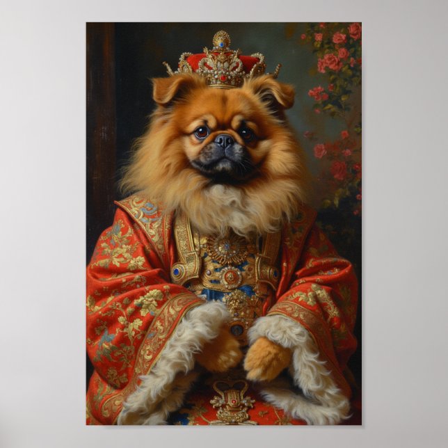Royal Pekingese Portrait Poster (Front)