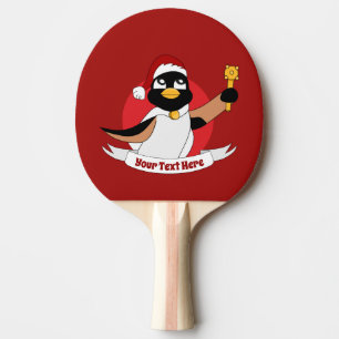 Royal penguin Christmas cartoon Ping Pong Paddle