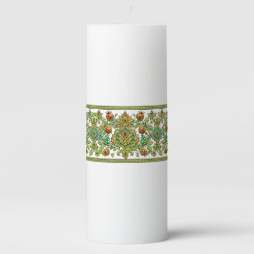 Royal Persian Gold Filigree | Luxury Botanical Pillar Candle