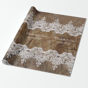 Royal Personalized Rustic Lace Wrapping Paper