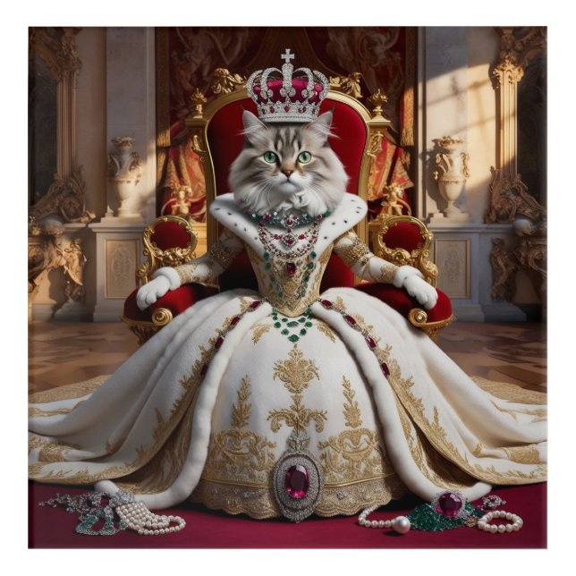Royal Pet Queen Portrait - Luxurious Digital Art  (Front)
