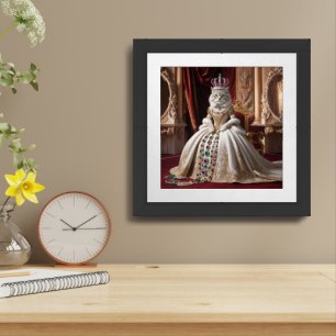 Royal Pet Queen Portrait - Luxurious Digital Art  Framed Art