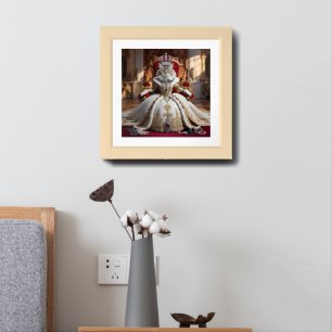 Royal Pet Queen Portrait - Luxurious Digital Art  Framed Art