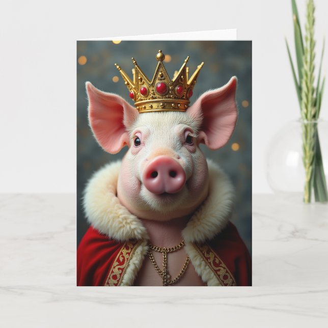 Royal Pig Birthday Card (Front)
