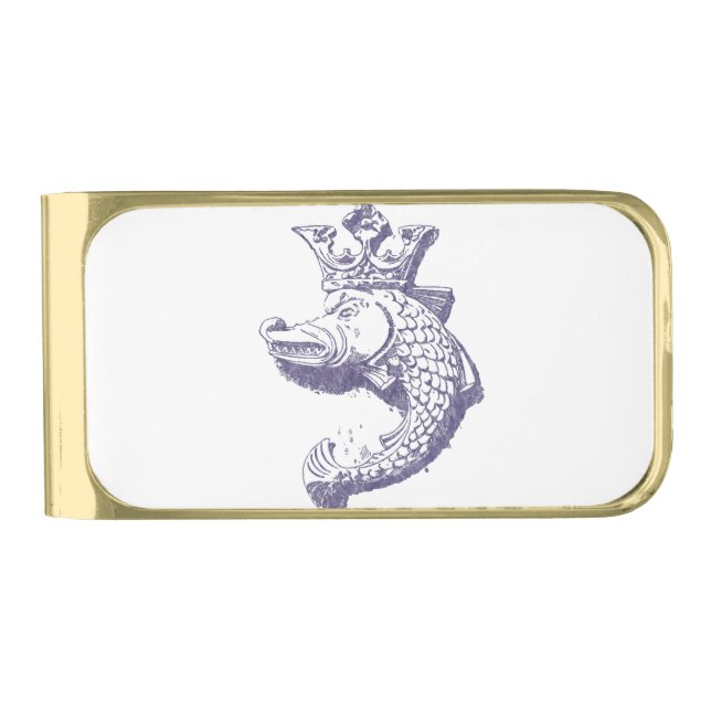 Royal Pike Gold Finish Money Clip (Front)