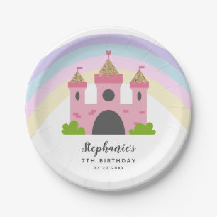 Royal Pink Castle Princess Birthday Party Paper Plates