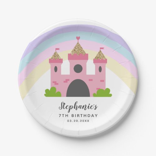 Royal Pink Castle Princess Birthday Party Paper Plates