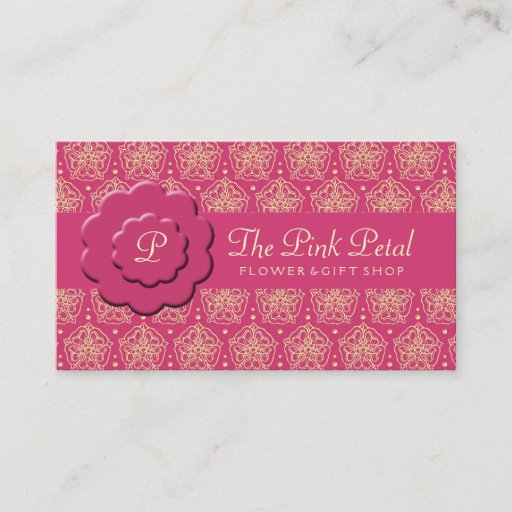 Customizable Royal Pink Flowers Business Card