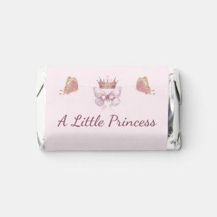 Royal Pink Princess Crown Baby Shower Wrapper Hershey's Miniatures